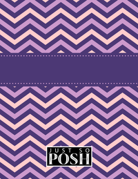 Thumbnail for Personalized Chevron Notebook - Pink and Indigo - Ribbon Nameplate - Back View