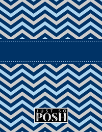 Thumbnail for Personalized Chevron Notebook - Blue and Grey - Ribbon Nameplate - Back View