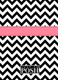 Thumbnail for Personalized Chevron I Journal - Black and Pink - Circle Ribbon Nameplate - Back View