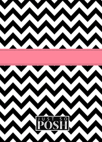 Thumbnail for Personalized Chevron I Journal - Black and Pink - Ribbon Nameplate - Back View