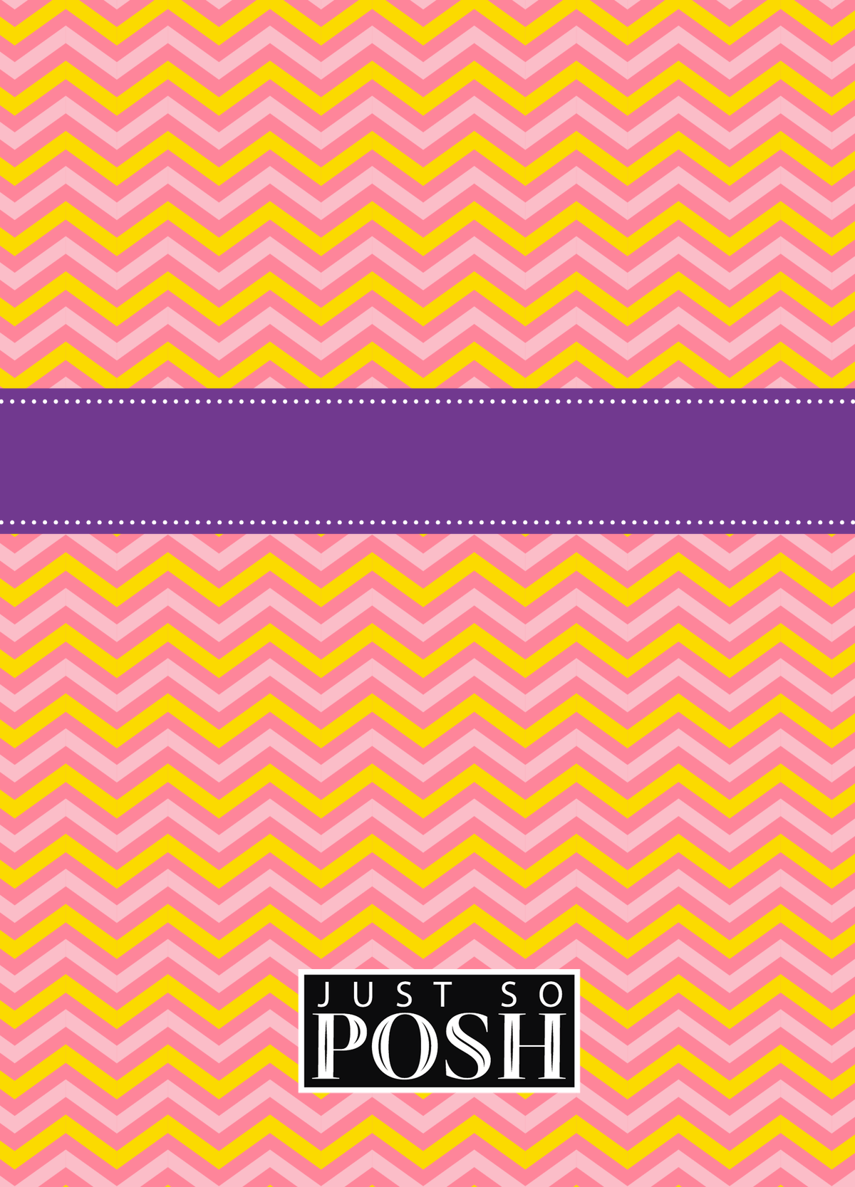 Personalized Chevron II Journal - Pink and Yellow - Circle Ribbon Nameplate - Back View