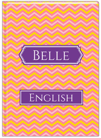 Thumbnail for Personalized Chevron II Journal - Pink and Yellow - Decorative Rectangle Nameplate - Front View