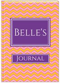 Thumbnail for Personalized Chevron II Journal - Pink and Yellow - Rectangle Nameplate - Front View