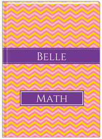 Thumbnail for Personalized Chevron II Journal - Pink and Yellow - Ribbon Nameplate - Front View