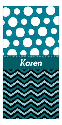 Thumbnail for Personalized Chevron & Polka Dots Beach Towel - Ribbon - Front View