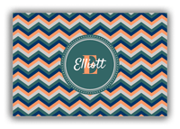 Thumbnail for Personalized Chevron Canvas Wrap & Photo Print I - Teal with Circle Nameplate - Front View