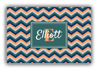 Thumbnail for Personalized Chevron Canvas Wrap & Photo Print I - Teal with Rectangle Nameplate - Front View