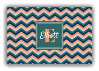 Thumbnail for Personalized Chevron Canvas Wrap & Photo Print I - Teal with Square Nameplate - Front View