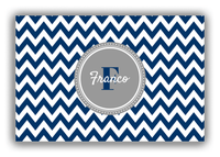 Thumbnail for Personalized Chevron Canvas Wrap & Photo Print II - Blue with Circle Nameplate - Front View