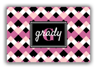 Thumbnail for Personalized Chevron Canvas Wrap & Photo Print III - Pink with Rectangle Nameplate - Front View