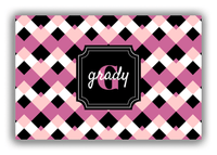 Thumbnail for Personalized Chevron Canvas Wrap & Photo Print III - Pink with Stamp Nameplate - Front View