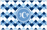 Thumbnail for Personalized Chevron Placemat - Navy and Light Blue - Glacier Circle Frame -  View