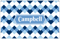 Thumbnail for Personalized Chevron Placemat - Navy and Light Blue - Glacier Decorative Rectangle Frame -  View