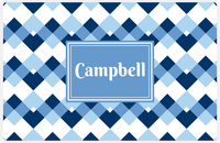 Thumbnail for Personalized Chevron Placemat - Navy and Light Blue - Glacier Rectangle Frame -  View