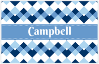 Thumbnail for Personalized Chevron Placemat - Navy and Light Blue - Glacier Ribbon Frame -  View