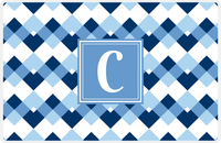 Thumbnail for Personalized Chevron Placemat - Navy and Light Blue - Glacier Square Frame -  View