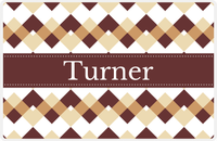 Thumbnail for Personalized Chevron Placemat - Light Brown and Champagne - Brown Ribbon Frame -  View