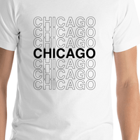 Thumbnail for Chicago T-Shirt - White - Shirt Close-Up View