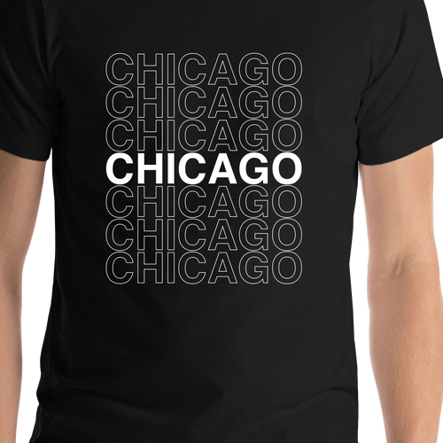 Chicago T-Shirt - Black - Shirt Close-Up View