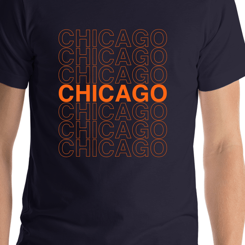 Chicago T-Shirt - Navy Blue - Shirt Close-Up View