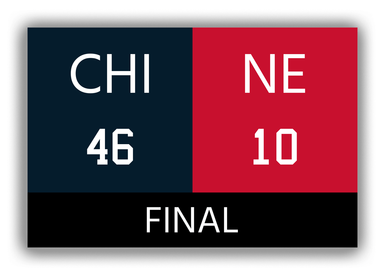 Chicago vs New England Canvas Wrap & Photo Print - 1985 1986 Football Championship - Front View