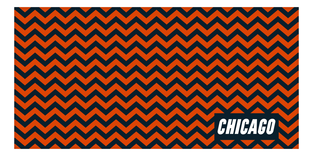Personalized Chicago Chevron Beach Towel - Front View