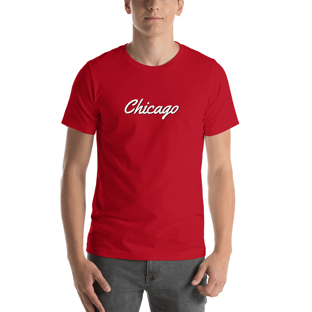Personalized Chicago T-Shirt - Red - Shirt View