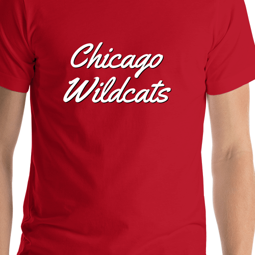 Personalized Chicago T-Shirt - Red - Shirt Close-Up View