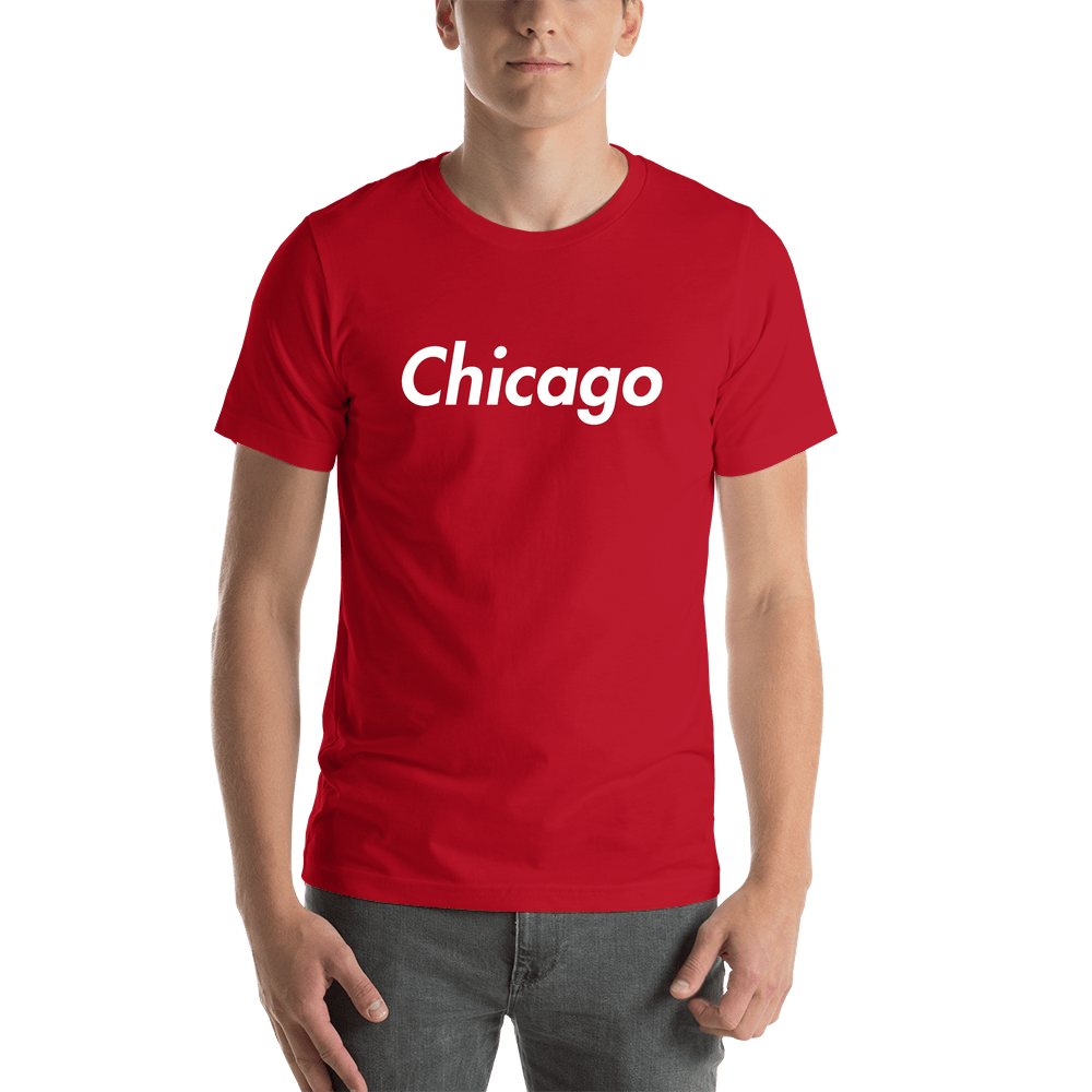 Personalized Chicago T-Shirt - Red - Shirt View