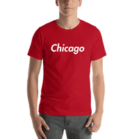 Thumbnail for Personalized Chicago T-Shirt - Red - Shirt View
