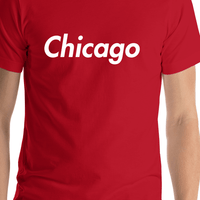 Thumbnail for Personalized Chicago T-Shirt - Red - Shirt Close-Up View