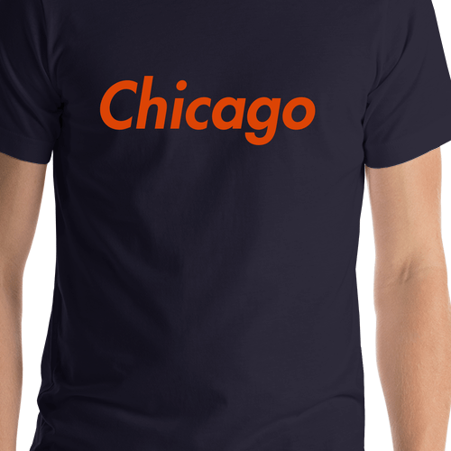 Personalized Chicago T-Shirt - Blue - Shirt Close-Up View
