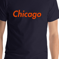Thumbnail for Personalized Chicago T-Shirt - Blue - Shirt Close-Up View