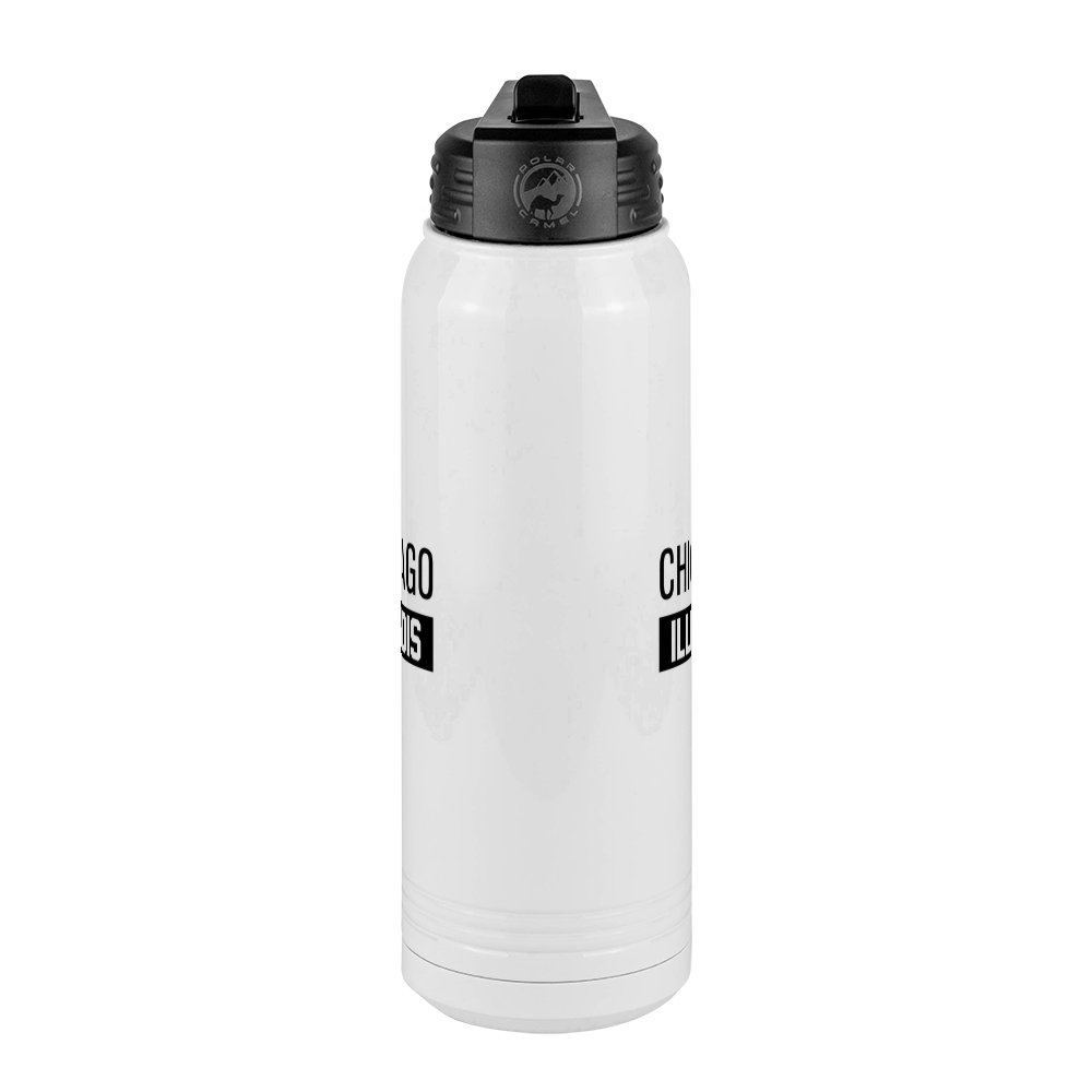 Personalized Chicago Illinois Water Bottle (30 oz) - Center View