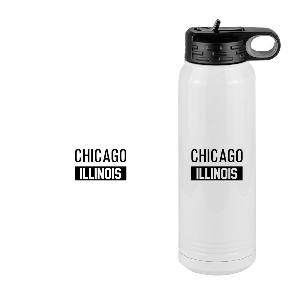 Personalized Chicago Illinois Water Bottle (30 oz) - Design View