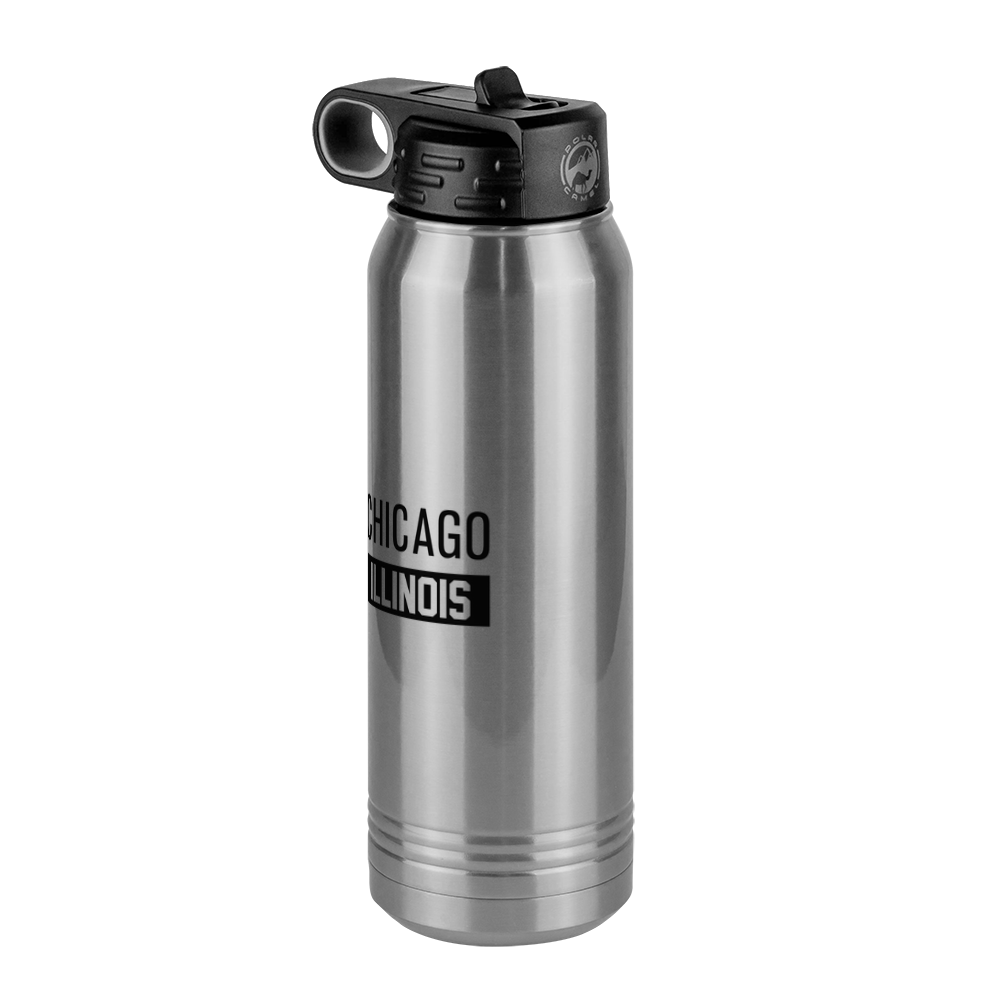 Personalized Chicago Illinois Water Bottle (30 oz) - Front Left View