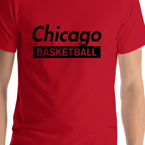 Chicago Basketball T-Shirt - Red - Shirt Close-Up View