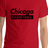 Thumbnail for Chicago Basketball T-Shirt - Red - Shirt Close-Up View