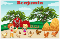 Thumbnail for Personalized Chickens Placemat IV - Farm Chickens - Redhead Boy -  View