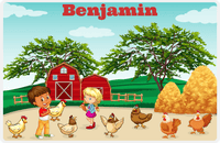 Thumbnail for Personalized Chickens Placemat IV - Farm Chickens - Latino Boy -  View