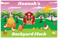Thumbnail for Personalized Chickens Placemat V - Backyard Flock - Pink Background -  View