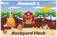 Thumbnail for Personalized Chickens Placemat V - Backyard Flock - Blue Background -  View