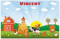 Thumbnail for Personalized Chickens Placemat VI - Sunrise Chicks - Blue Background -  View