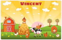 Thumbnail for Personalized Chickens Placemat VI - Sunrise Chicks - Yellow Background -  View