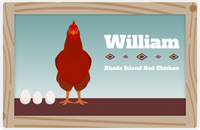 Thumbnail for Personalized Chickens Placemat VII - Wood Border - Rhode Island Red -  View