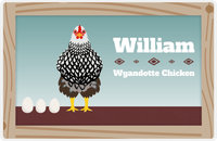 Thumbnail for Personalized Chickens Placemat VII - Wood Border - Wyandotte -  View