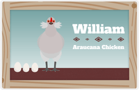 Thumbnail for Personalized Chickens Placemat VII - Wood Border - Araucana -  View