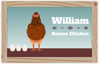 Thumbnail for Personalized Chickens Placemat VII - Wood Border - Sussex -  View