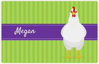 Thumbnail for Personalized Chickens Placemat XI - Chicken Stripes - Leghorn -  View