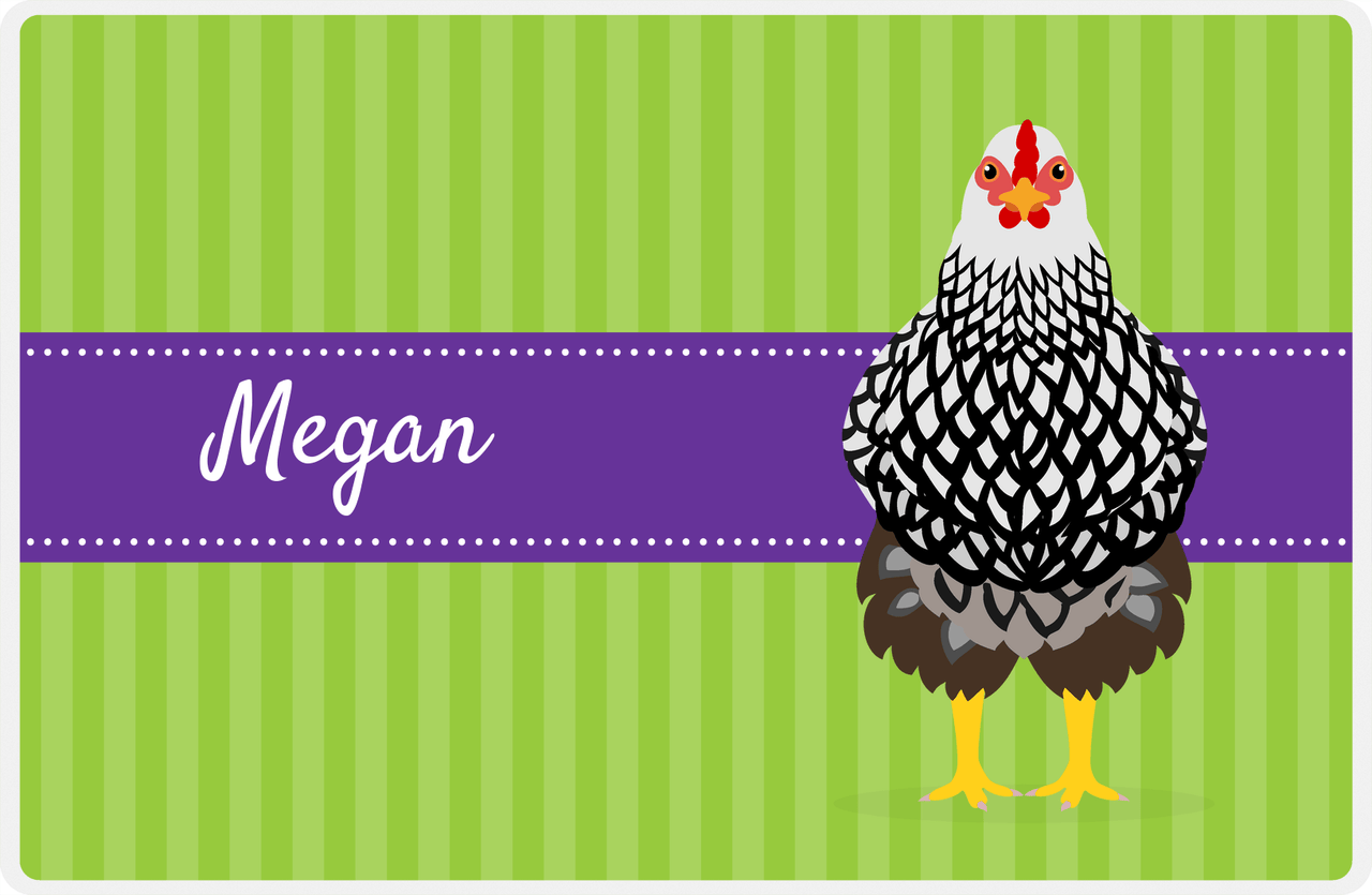 Personalized Chickens Placemat XI - Chicken Stripes - Wyandotte -  View